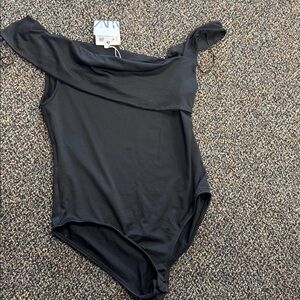 Zara Black Off-Shoulder Bodysuit